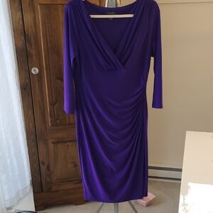 Ralph Lauren Elegant Purple Long Sleeve Dress